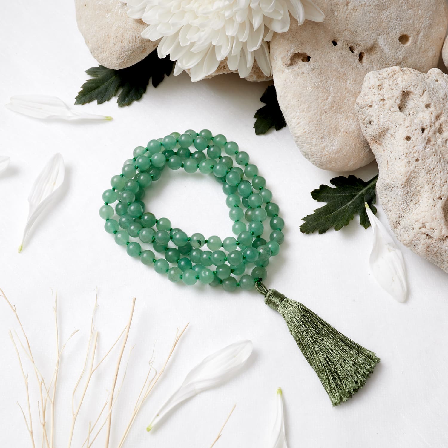 Clear Aventurine Mala: Meditative Escape